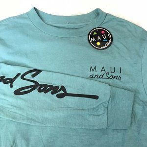 MAUI AND SONS BLUE LONG SLEEVE T-SHIRT SIZE S